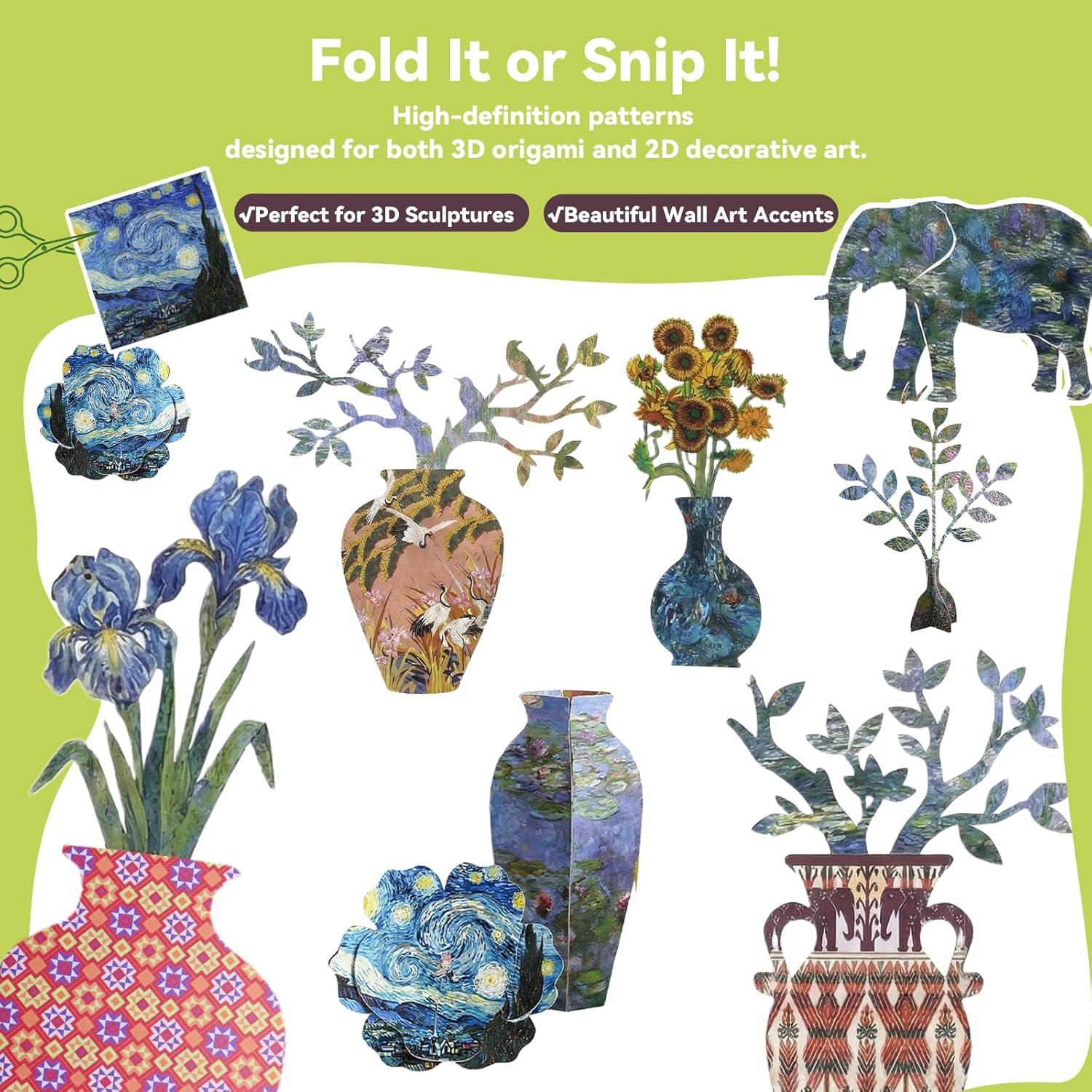 Dreamy Fantasy Origami Paper – 50 Sheets 6×6 Inches – Double-Sided Ethereal Patterns for Magic, Mythical & Celestial Crafts – for Adults, Kids & Artists, Ideal for Scrapbooking.(Artistic Pattern Series)
