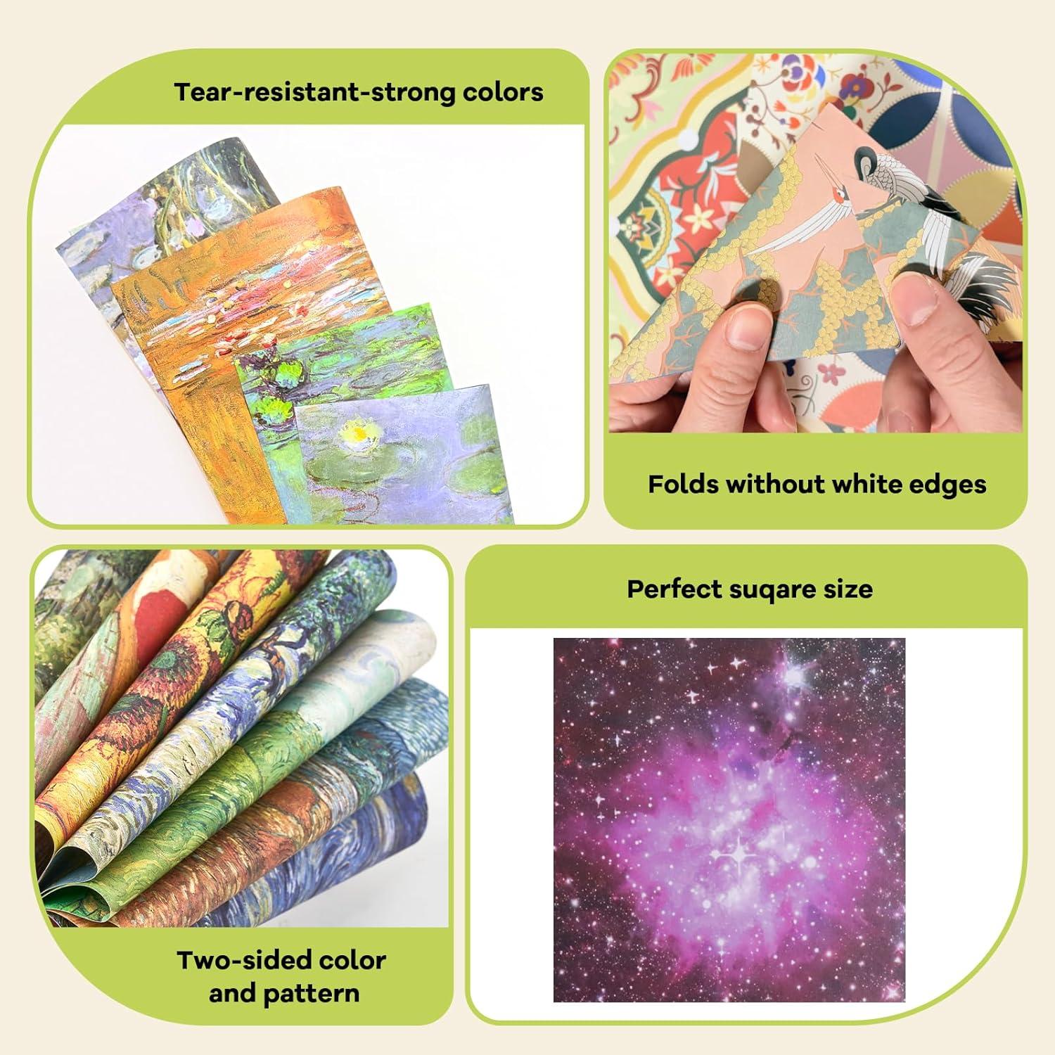 Dreamy Fantasy Origami Paper – 50 Sheets 6×6 Inches – Double-Sided Ethereal Patterns for Magic, Mythical & Celestial Crafts – for Adults, Kids & Artists, Ideal for Scrapbooking.(Artistic Pattern Series)