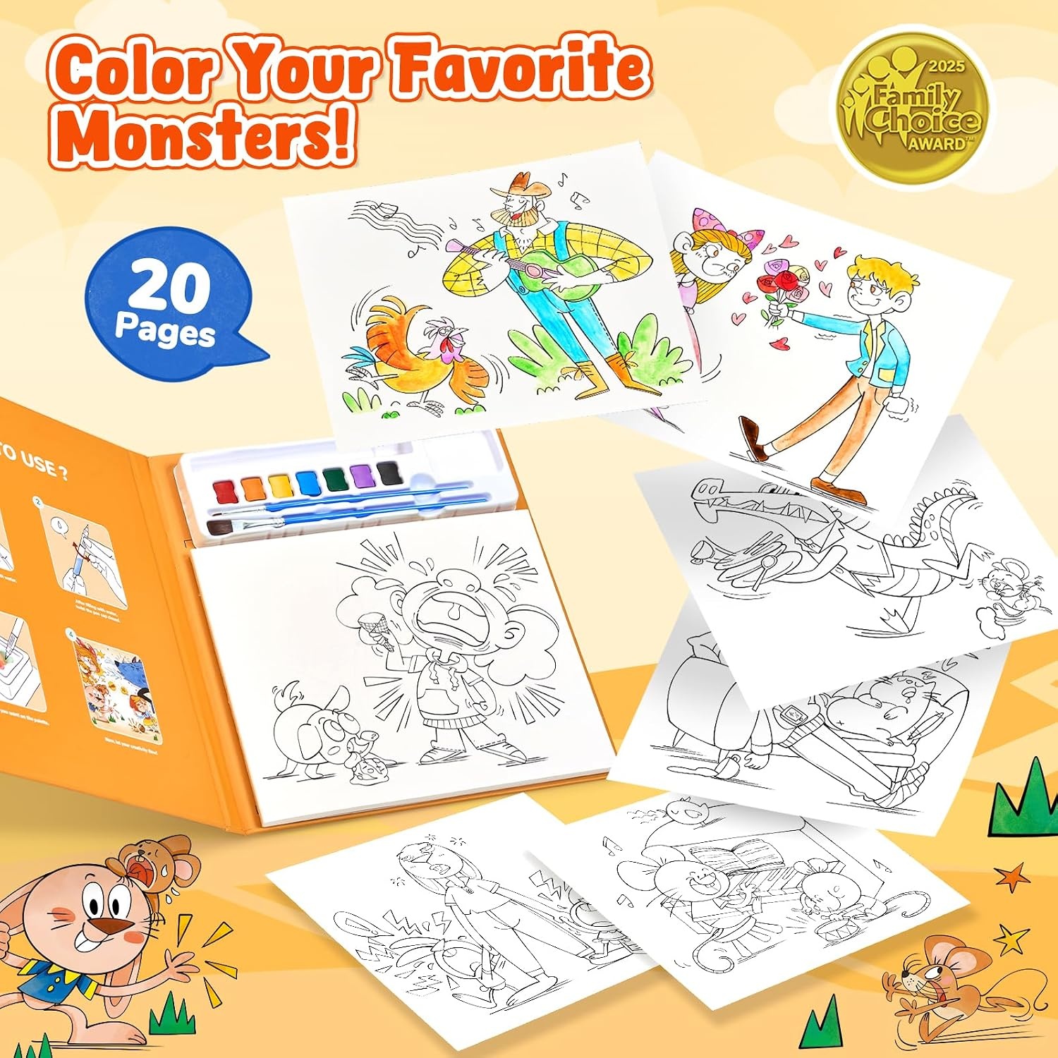 JoyCat Paint with Water Coloring Books for Toddlers (Bugs & Blossoms)(Comics)