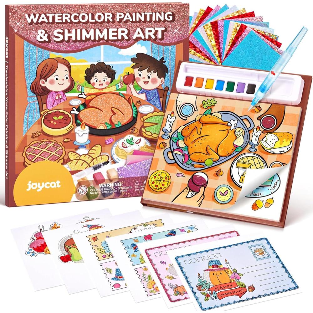 JoyCat Paint with Water Coloring Books, Art & Craft Activity, No Mess Art for Kids Ages 4-8, Craft Kits & Supplies, DIY Creative Activity, Gifts for Girls & Boys (Christmas)(Thanksgiving)