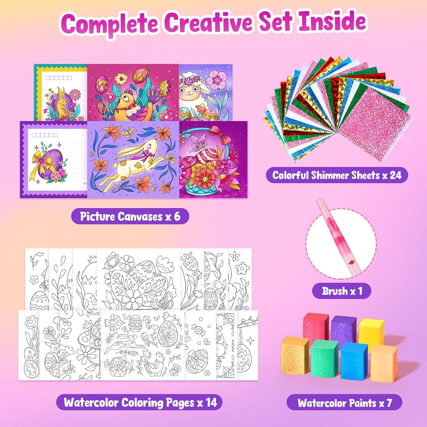 JoyCat Paint with Water Coloring Books, Art & Craft Activity, No Mess Art for Kids Ages 4-8, Craft Kits & Supplies, DIY Creative Activity, Gifts for Girls & Boys (Ocean Princess)(Easter)