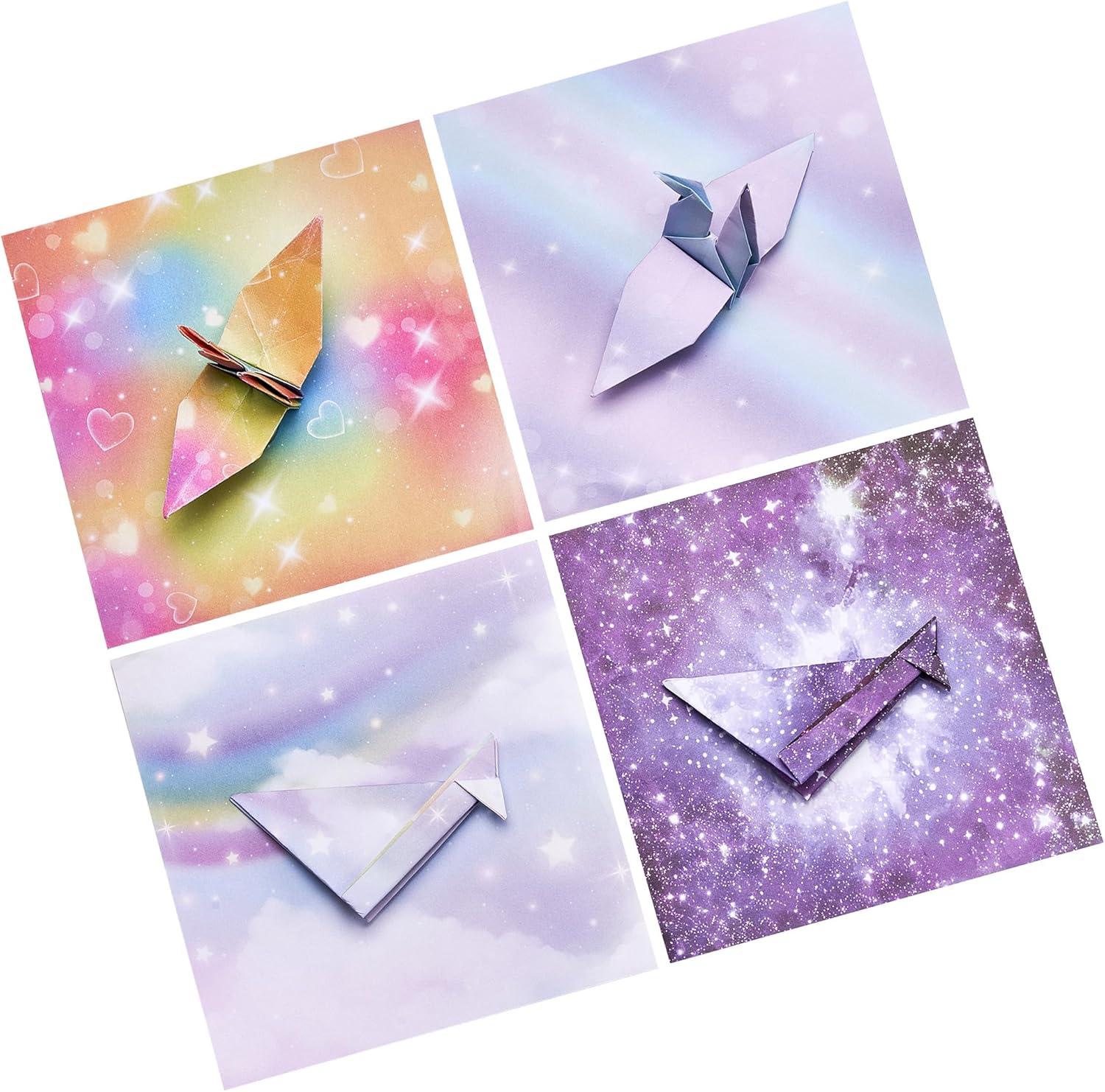 Dreamy Fantasy Origami Paper – 50 Sheets 6×6 Inches – Double-Sided Ethereal Patterns for Magic, Mythical & Celestial Crafts – for Adults, Kids & Artists, Ideal for Scrapbooking.(Fantasy)