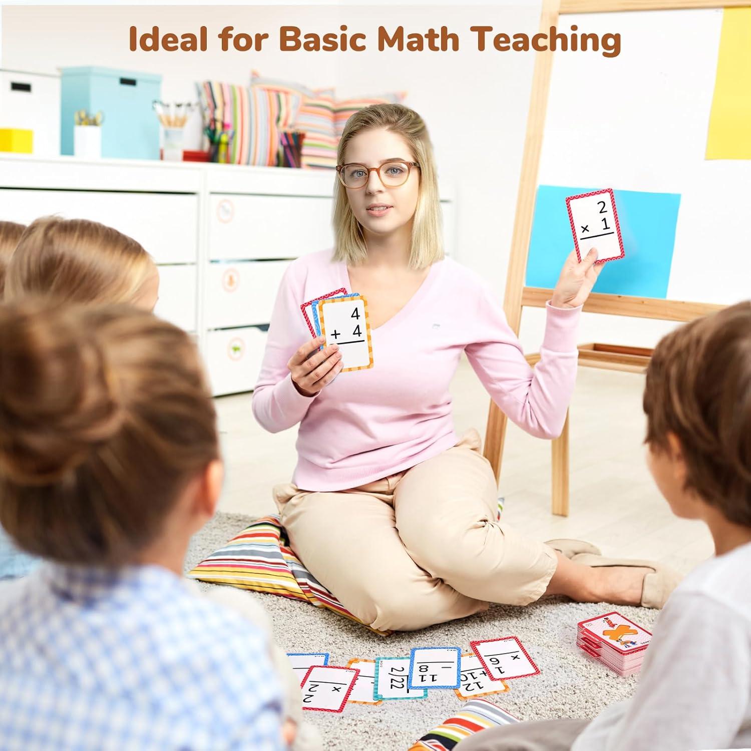 JoyCat 288 Math Flash Cards Set of 4- Multiplication, Division, Addition and Subtraction Flashcards for Kids 1st 2nd 3rd 4th 5th Grade or Kindergarten Homeschool Supplies(Math Flash Cards)