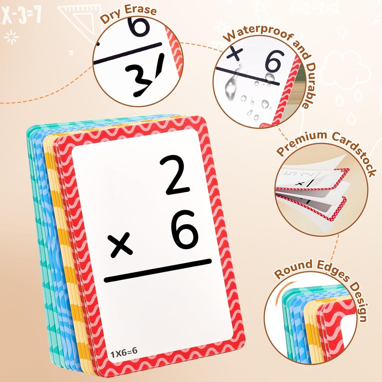 JoyCat 288 Math Flash Cards Set of 4- Multiplication, Division, Addition and Subtraction Flashcards for Kids 1st 2nd 3rd 4th 5th Grade or Kindergarten Homeschool Supplies(Math Flash Cards)