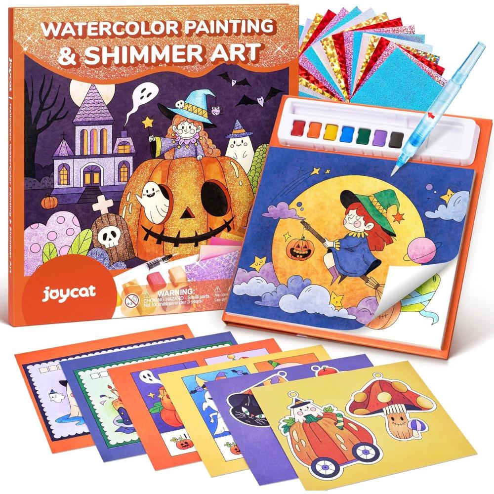 JoyCat Paint with Water Coloring Books, Art & Craft Activity, No Mess Art for Kids Ages 4-8, Craft Kits & Supplies, DIY Creative Activity, Gifts for Girls & Boys (Christmas)(Tiny Elves)