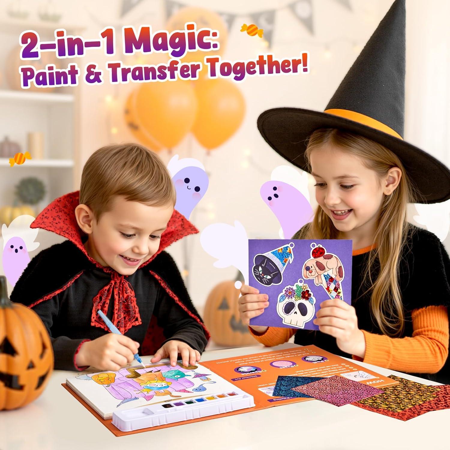 JoyCat Paint with Water Coloring Books, Art & Craft Activity, No Mess Art for Kids Ages 4-8, Craft Kits & Supplies, DIY Creative Activity, Gifts for Girls & Boys (Christmas)(Tiny Elves)