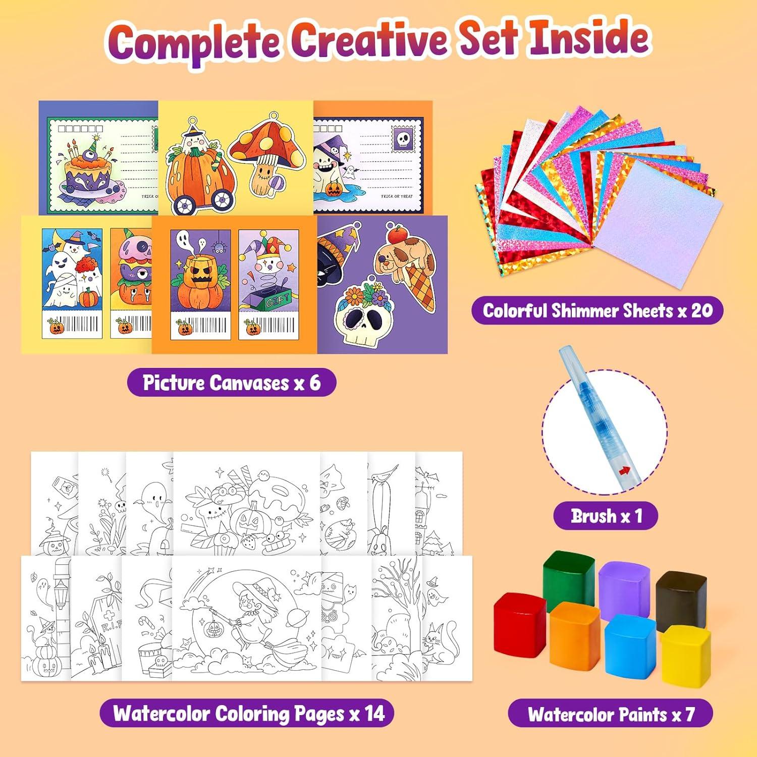 JoyCat Paint with Water Coloring Books, Art & Craft Activity, No Mess Art for Kids Ages 4-8, Craft Kits & Supplies, DIY Creative Activity, Gifts for Girls & Boys (Christmas)(Tiny Elves)