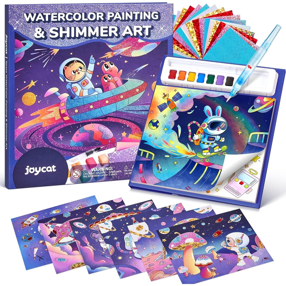 JoyCat Paint with Water Coloring Books & Shimmer Art (Fairy)(Dark Blue)