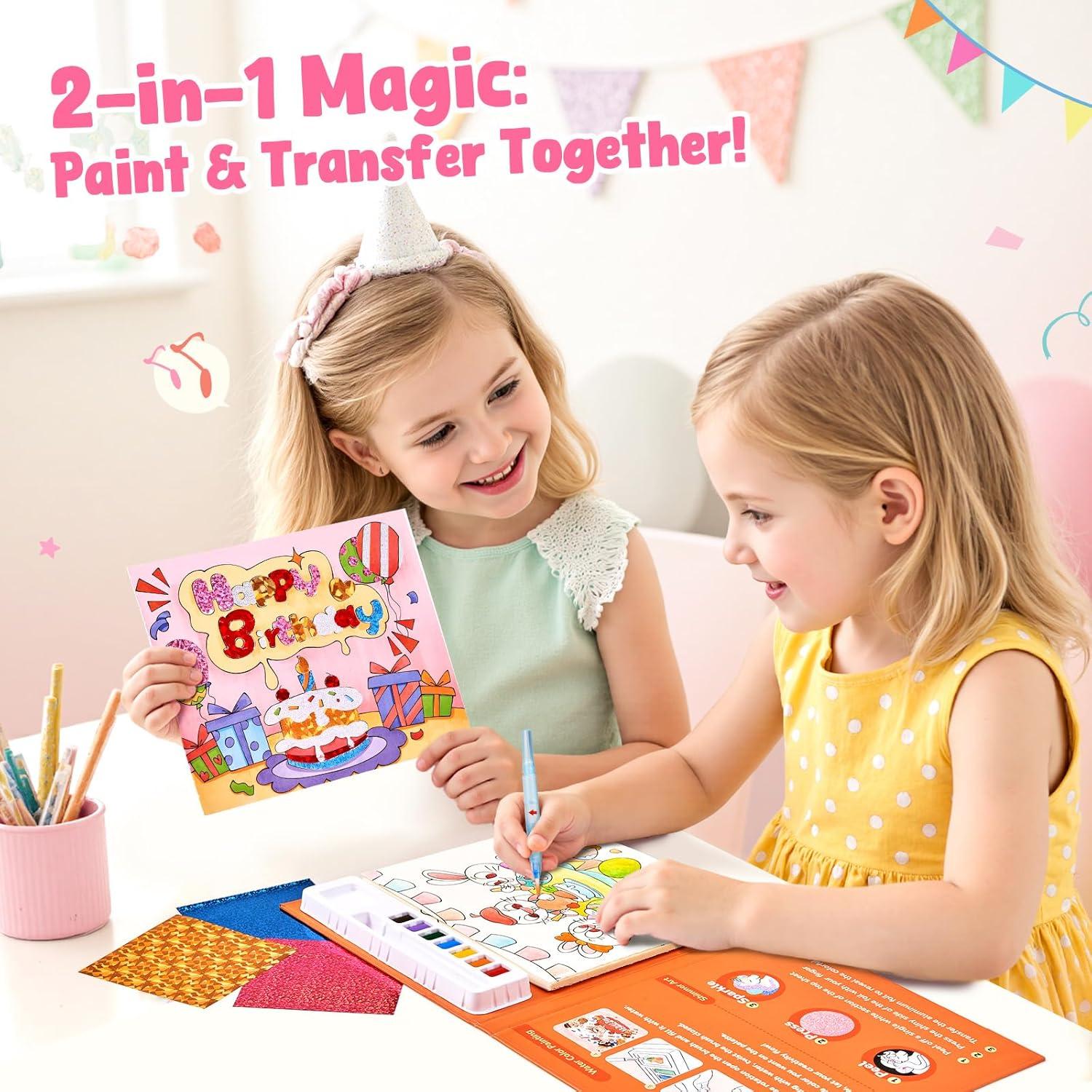 JoyCat Paint with Water Coloring Books, Art & Craft Activity, No Mess Art for Kids Ages 4-8, Craft Kits & Supplies, DIY Creative Activity, Gifts for Girls & Boys (Christmas)(Party)