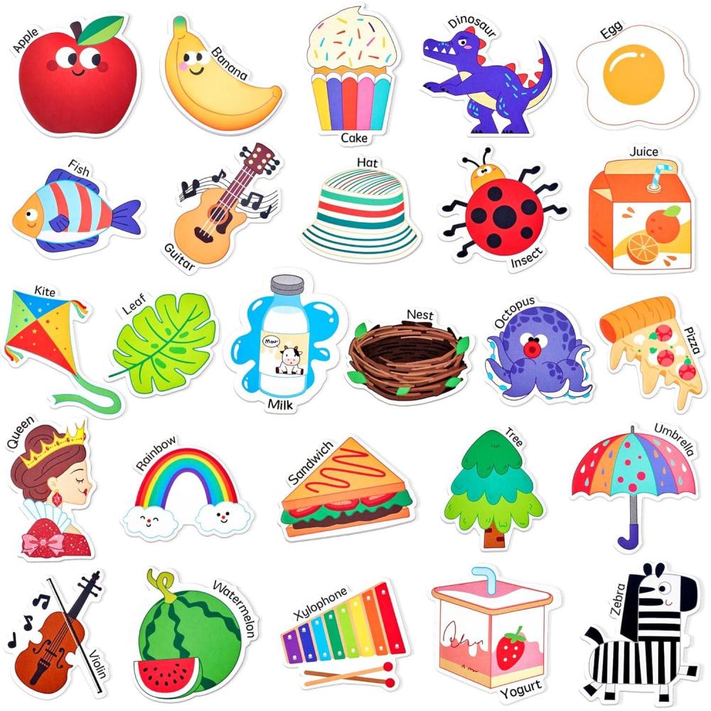 JoyCat Fridge Magnets for Toddlers & Kids – 26 Cute A-Z Objects, Large Magnetic Refrigerator Toys, Fun Educational Learning Gifts for Girls and Boys 2 3 4 5 Years Old(Objects)