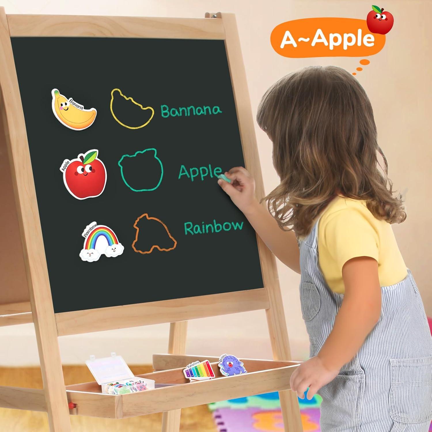 JoyCat Fridge Magnets for Toddlers & Kids – 26 Cute A-Z Objects, Large Magnetic Refrigerator Toys, Fun Educational Learning Gifts for Girls and Boys 2 3 4 5 Years Old(Objects)
