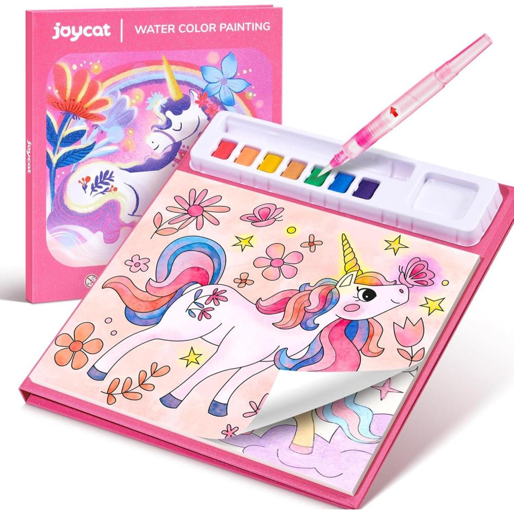 JoyCat Paint with Water Coloring Books for Toddlers, Watercolor Painting Sets for Kids Ages 3-5 4-8, Arts and Crafts Drawing Activities Toy Birthday Gift for Boys Girls (Comics)(Magical Pony)