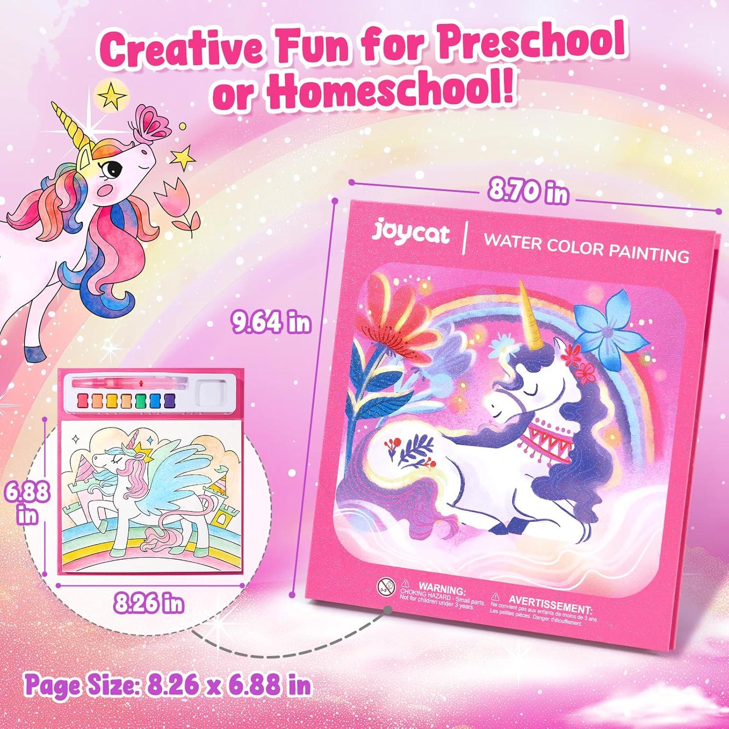 JoyCat Paint with Water Coloring Books for Toddlers, Watercolor Painting Sets for Kids Ages 3-5 4-8, Arts and Crafts Drawing Activities Toy Birthday Gift for Boys Girls (Comics)(Magical Pony)