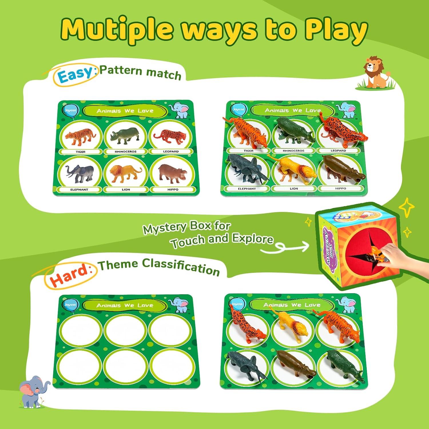 JoyCat Sorting Toys for Toddlers – Sensory Play Box with 48 Sorting Objects, Montessori Preschool Learning Toy to Support Early Cognitive & Speech Development for Ages 2–5(48PCS)