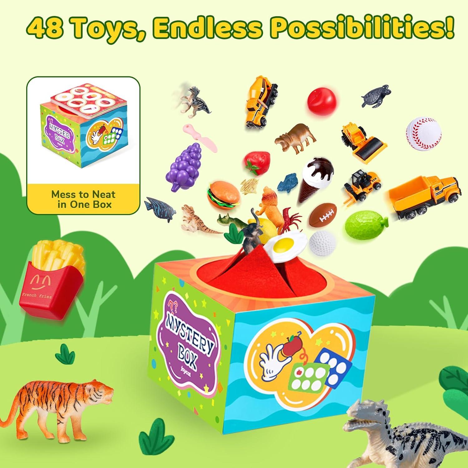 JoyCat Sorting Toys for Toddlers – Sensory Play Box with 48 Sorting Objects, Montessori Preschool Learning Toy to Support Early Cognitive & Speech Development for Ages 2–5(48PCS)