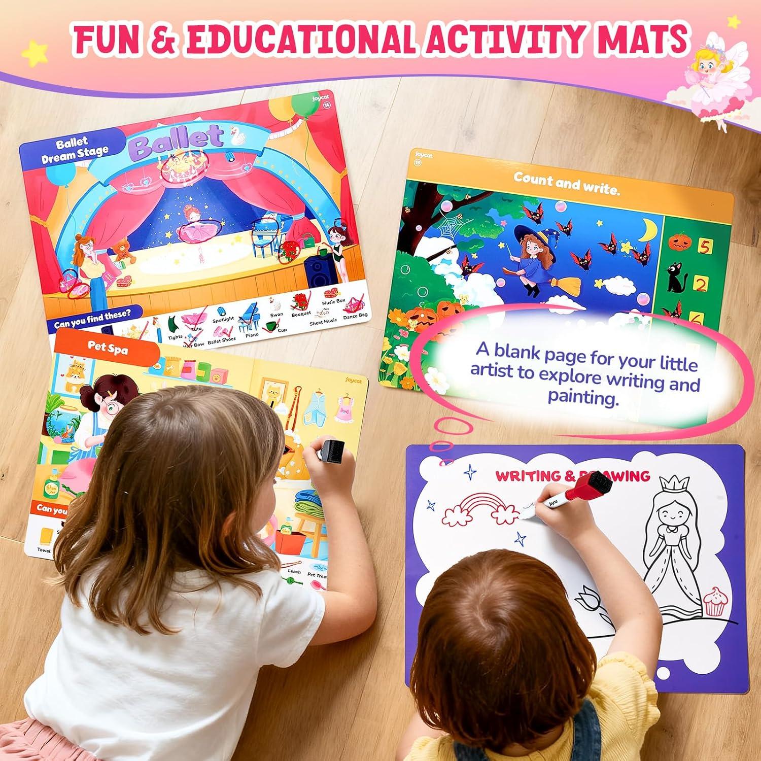 JoyCat Search and Find Activity Books, Preschool Learning Game Activities for Toddlers & Kids Ages 3-5, Travel Toys for Road Trip Car Airplane, Birthday Gifts for Girls and Boys 4-8(Girl Themes)