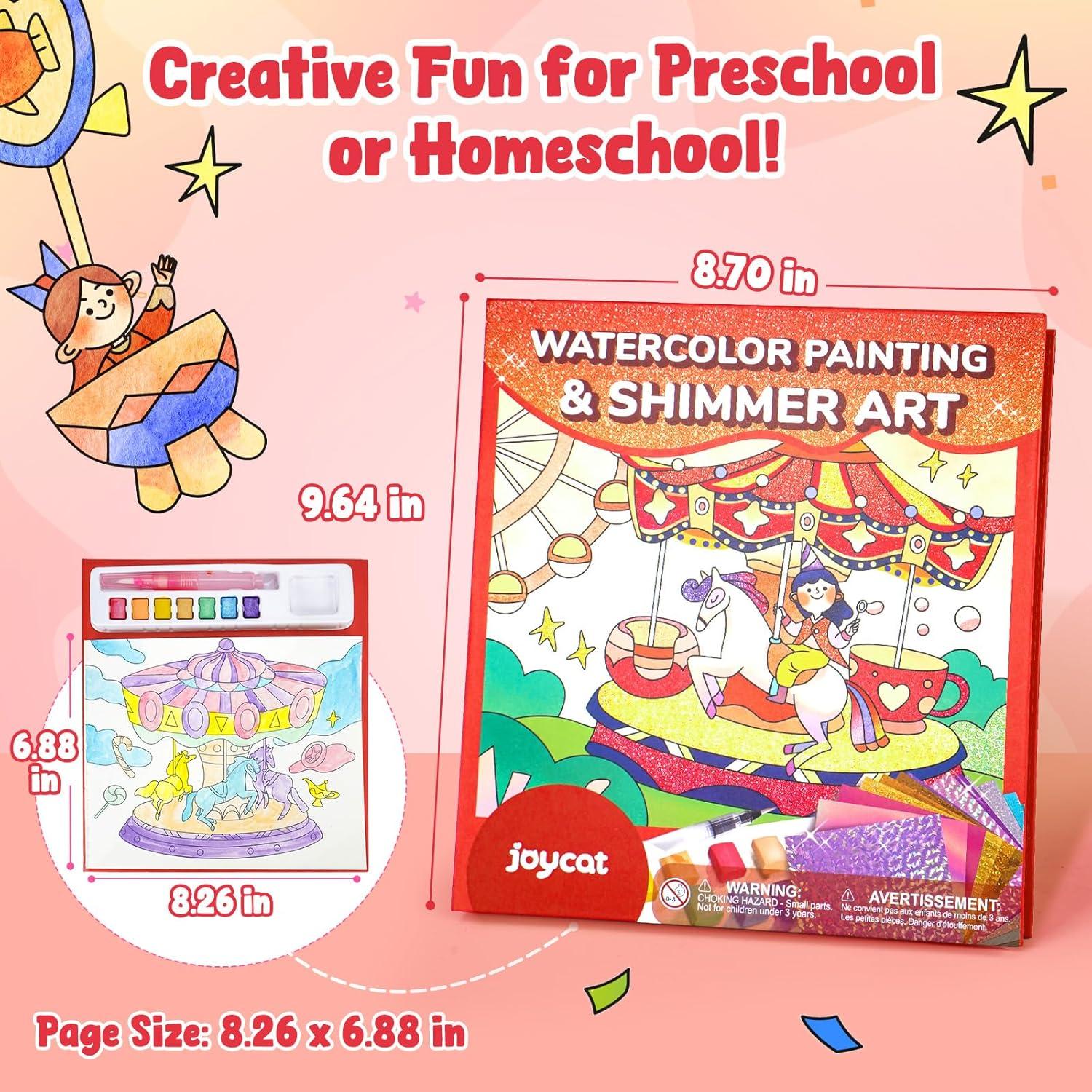 JoyCat Paint with Water Coloring Books, Art & Craft Activity, No Mess Art for Kids Ages 4-8, Craft Kits & Supplies, DIY Creative Activity, Gifts for Girls & Boys (Christmas)(Funfair)