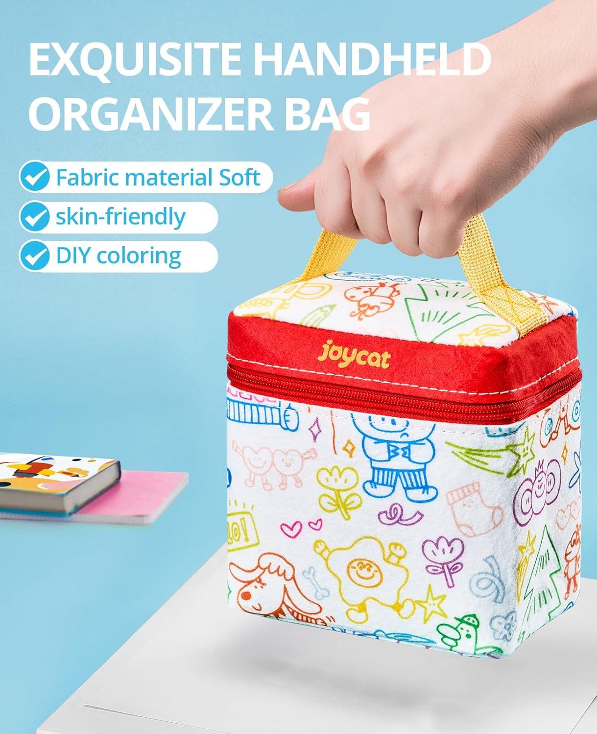 JoyCat 40 Colors Washable Markers Mega Pack, Deluxe Art Set with DIY Coloring Fabric Bag, Portable Broad Line Markers for Kids, Creative Art & Crafts Gift for Boys Girls Ages 4-12(40)