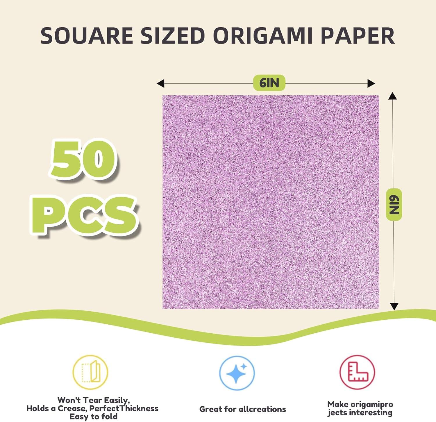Dreamy Fantasy Origami Paper – 50 Sheets 6×6 Inches – Double-Sided Ethereal Patterns for Magic, Mythical & Celestial Crafts – for Adults, Kids & Artists, Ideal for Scrapbooking.(Shining Series-Pastel Color)