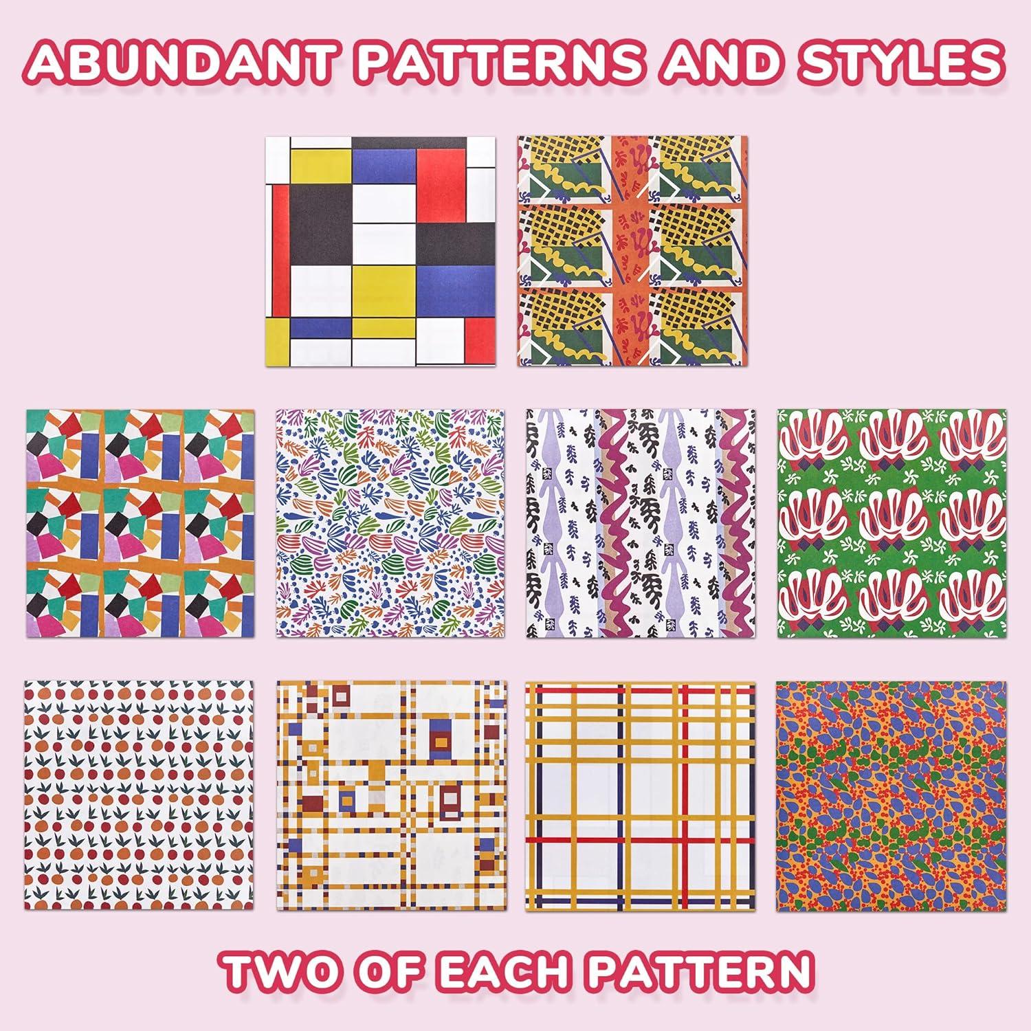 JoyCat Origami Papers, 6×6 Inches – Floral & Botanical Origami Paper – 50 Sheets Double-Sided Vintage Flower Patterns, Retro Nature Folding Paper for Scrapbooking(Modern Art)