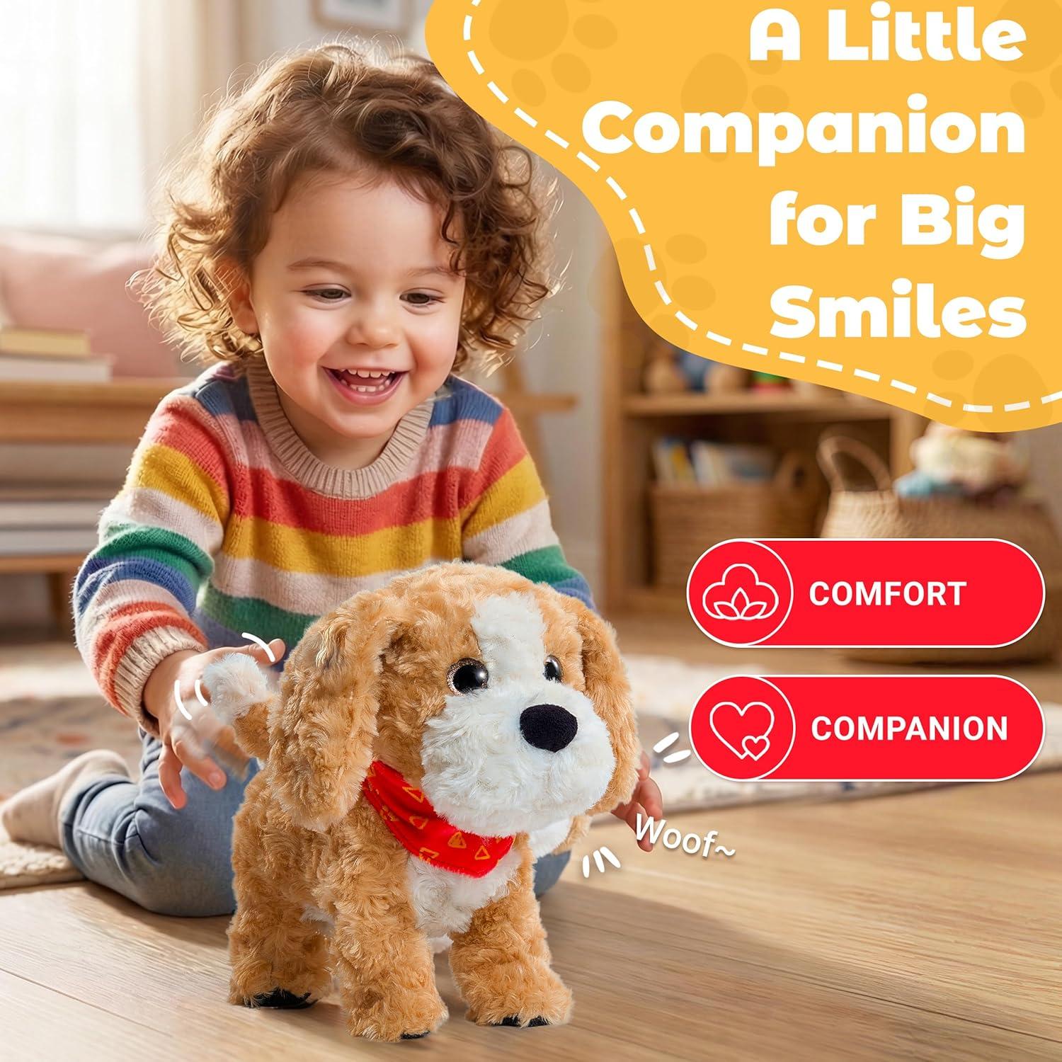 JoyCat Interactive Dog Toy for Kids Toddlers 3 4 5 6 Year Old, Plush Talking Puppy with Voice Control, Walking & Barking, Birthday Gift Ideas for Boys Girls