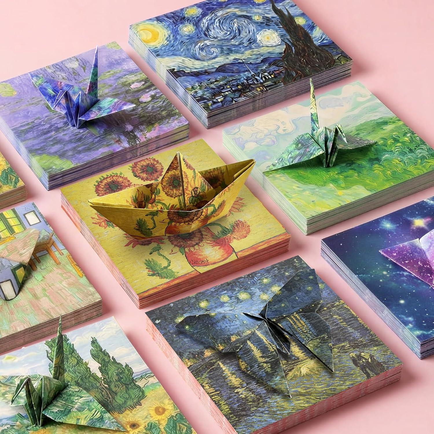 JoyCat Origami Papers, 6×6 Inches – Floral & Botanical Origami Paper – 50 Sheets Double-Sided Vintage Flower Patterns, Retro Nature Folding Paper for Scrapbooking(Patterned Mega Kit)