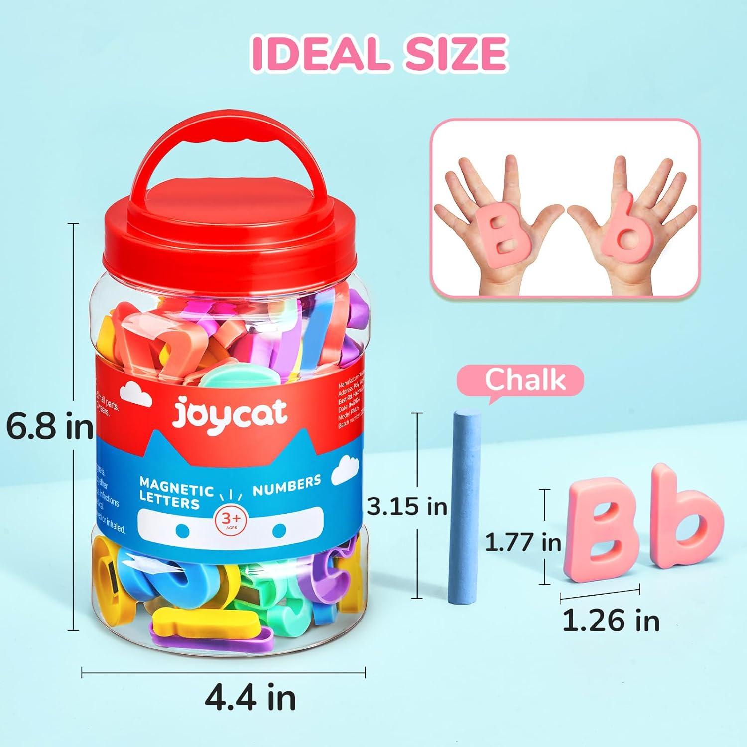 JoyCat Magnetic Letters and Numbers, Uppercase and Lowercase Alphabet Fridge Magnets, Preschool Educational Learning Plastic ABC 123 Colorful Toy Set, Math Symbols for Toddlers, Kids (104 PCS)(104PCS)