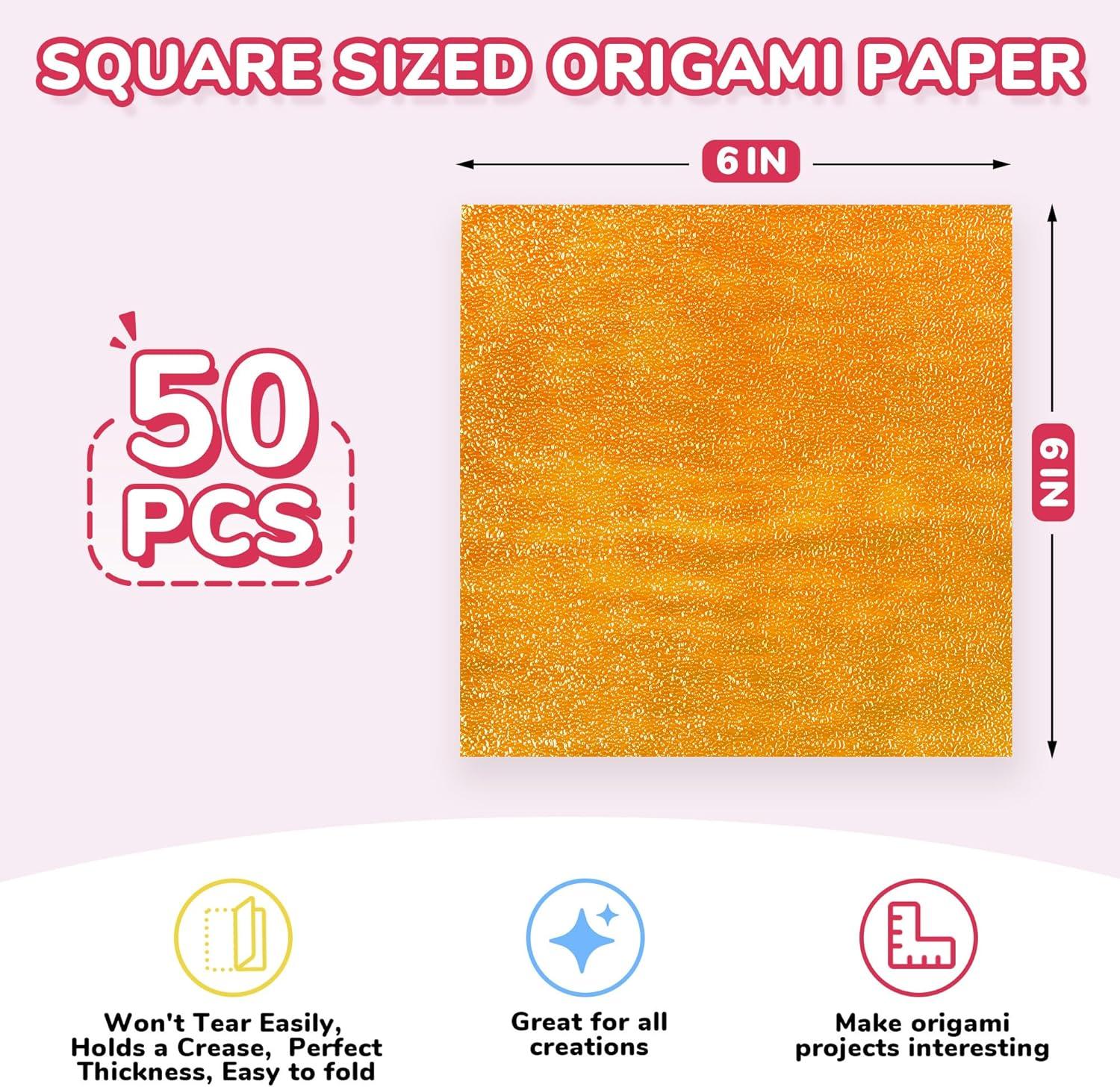 JoyCat Origami Papers, 6×6 Inches – Floral & Botanical Origami Paper – 50 Sheets Double-Sided Vintage Flower Patterns, Retro Nature Folding Paper for Scrapbooking(Textured Finish)