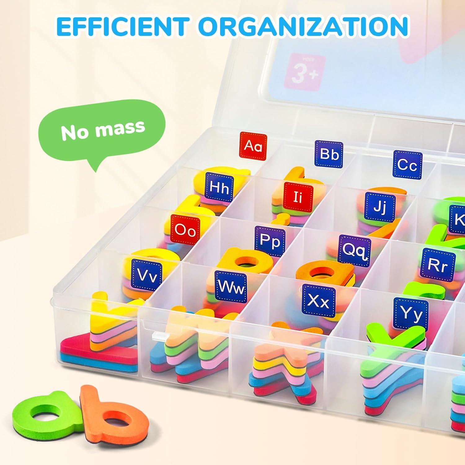 JoyCat Classroom Magnetic Letters Kit Colorful 234 Pcs with Double-Sided Magnet Board – Foam Alphabet Letters for Preschool Kids Toddler Spelling and Learning – Fridge Magnets ABC Education Toys