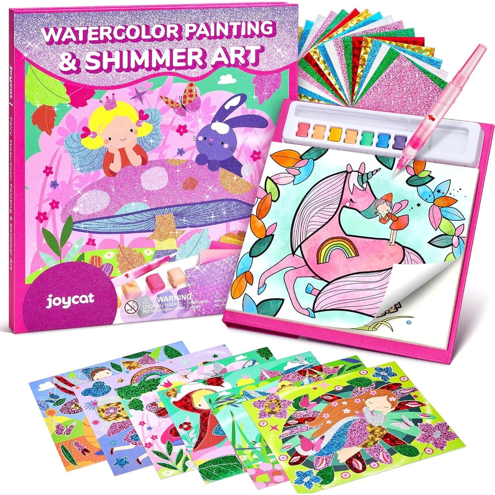 JoyCat Paint with Water Coloring Books & Shimmer Art (Fairy)(Purple)