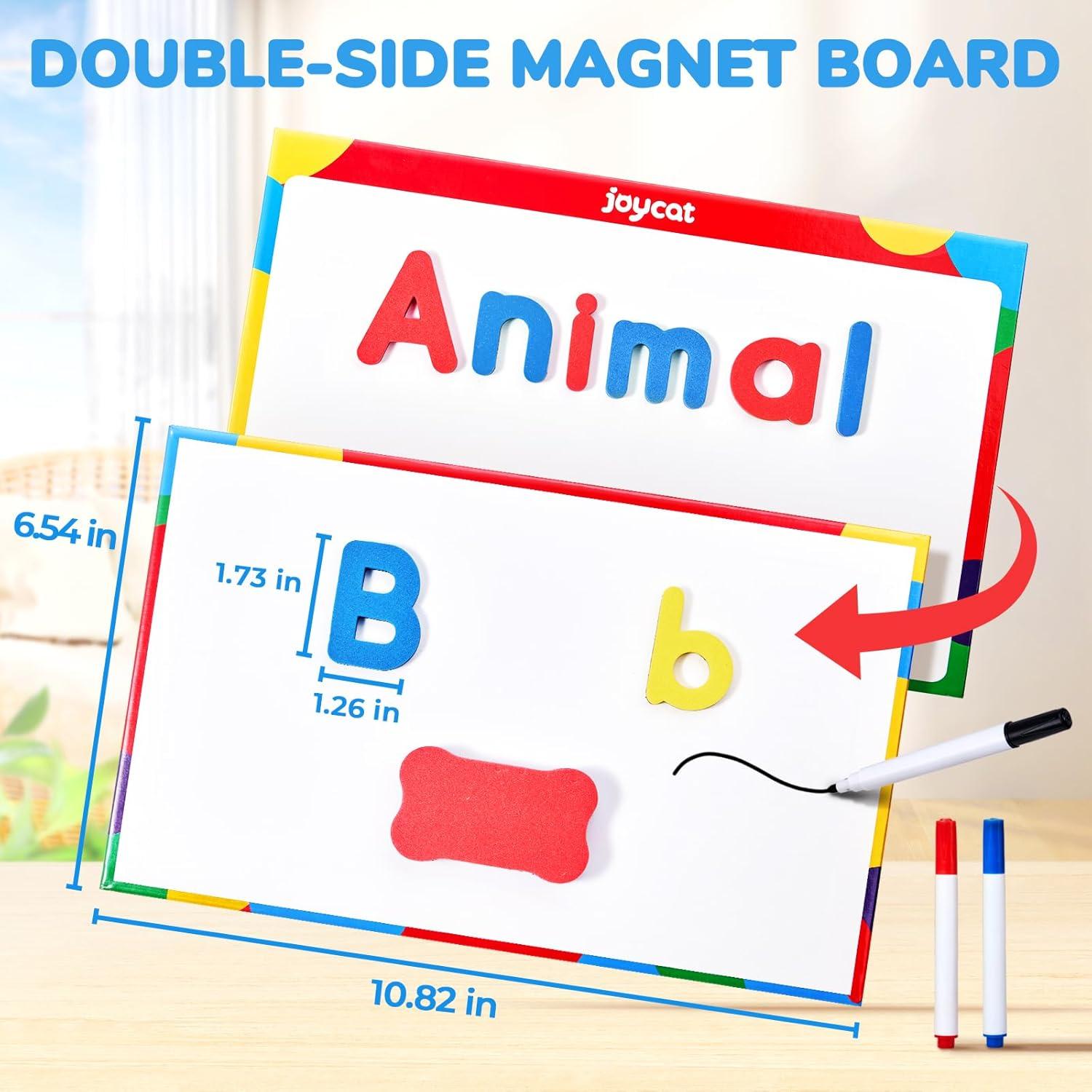 Gamenote Classroom Magnetic Letters Kit 238 Pcs with Double-Side Magnet Board – Foam Alphabet Letters for Kids Spelling and Learning(178PCS)