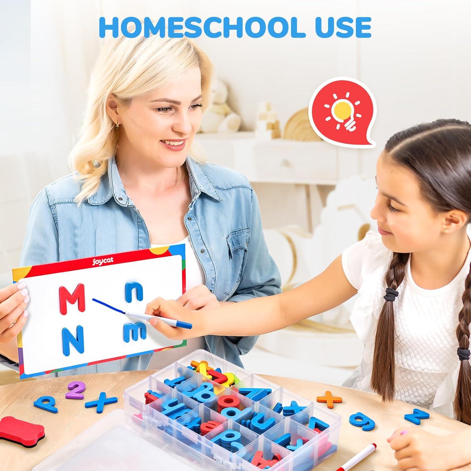 Gamenote Classroom Magnetic Letters Kit 238 Pcs with Double-Side Magnet Board – Foam Alphabet Letters for Kids Spelling and Learning(178PCS)