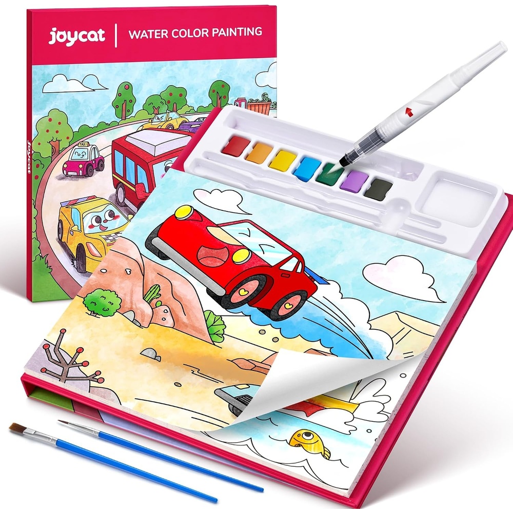 JoyCat Paint with Water Coloring Books for Toddlers (Bugs & Blossoms)(Transportation)