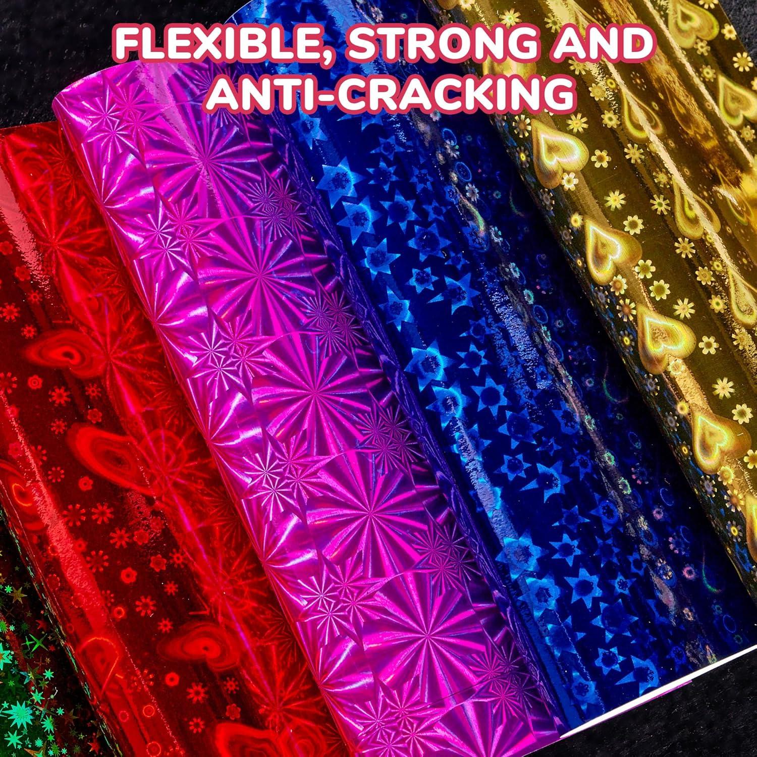 JoyCat Origami Papers, 6×6 Inches – Floral & Botanical Origami Paper – 50 Sheets Double-Sided Vintage Flower Patterns, Retro Nature Folding Paper for Scrapbooking(Iridescent Laser)