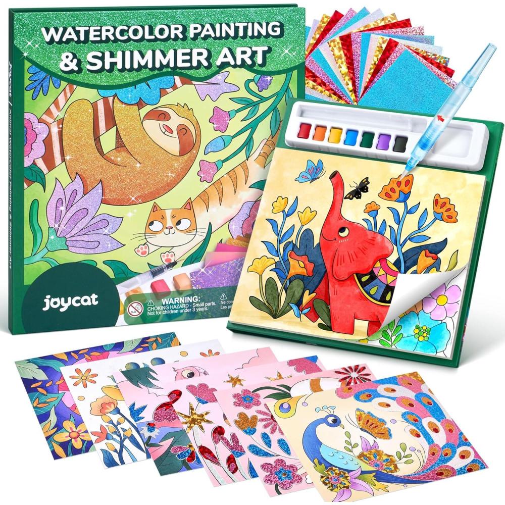 JoyCat Paint with Water Coloring Books, Art & Craft Activity, No Mess Art for Kids Ages 4-8, Craft Kits & Supplies, DIY Creative Activity, Gifts for Girls & Boys (Ocean Princess)(Animals)