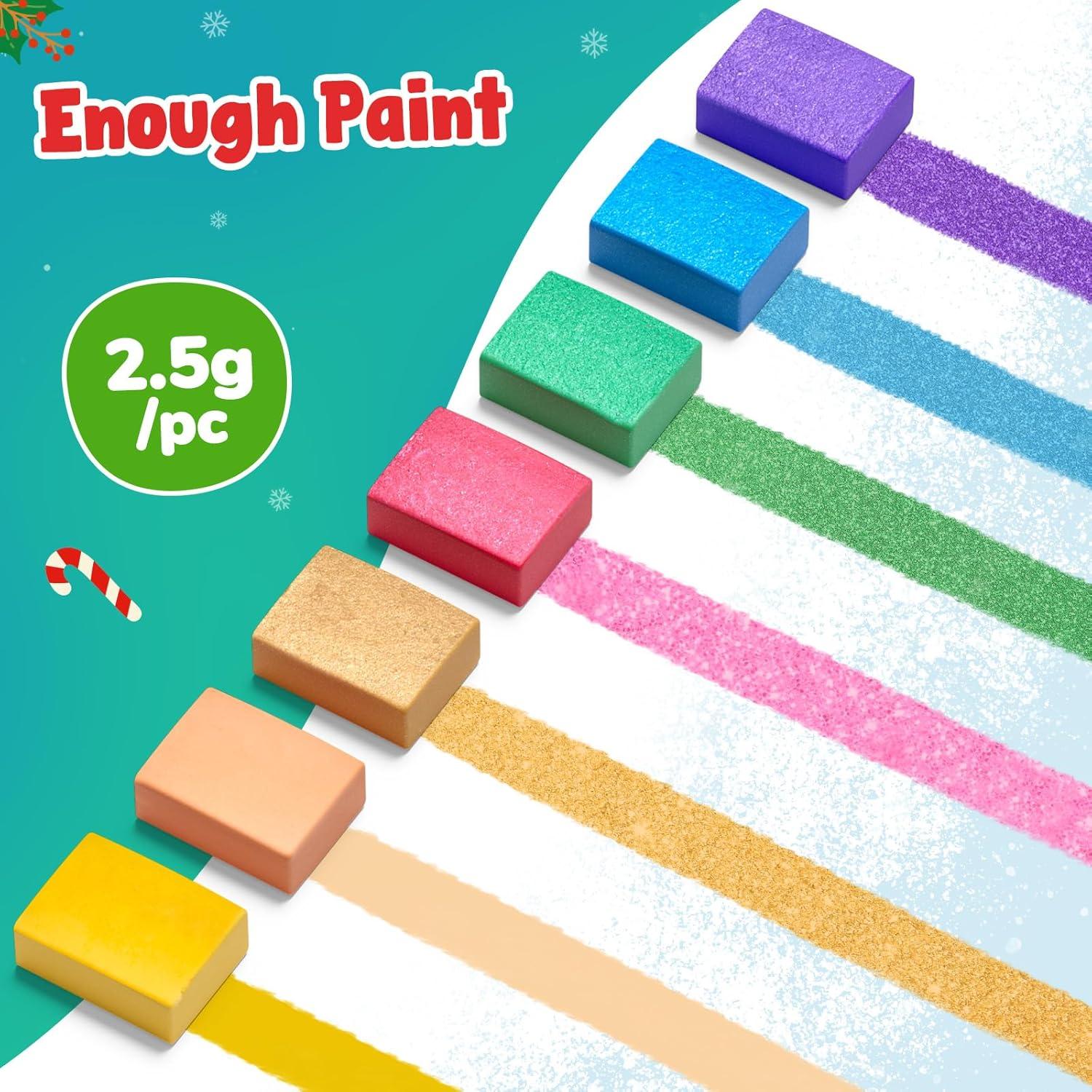JoyCat Paint with Water Coloring Books, Art & Craft Activity, No Mess Art for Kids Ages 4-8, Craft Kits & Supplies, DIY Creative Activity, Gifts for Girls & Boys (Christmas)(Christmas)