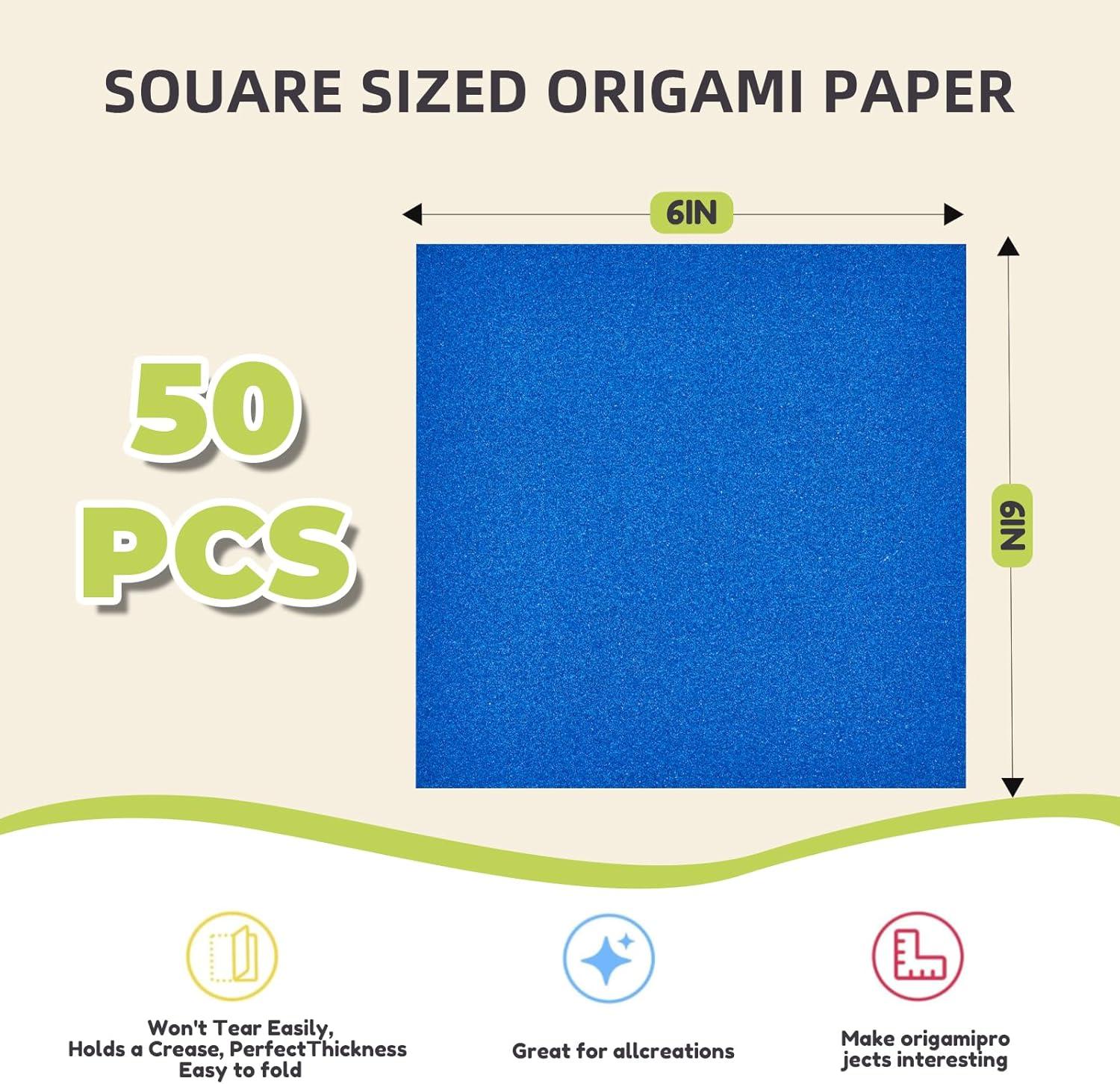 JoyCat Origami Papers, 6×6 Inches – Floral & Botanical Origami Paper – 50 Sheets Double-Sided Vintage Flower Patterns, Retro Nature Folding Paper for Scrapbooking(Classic Glitter)