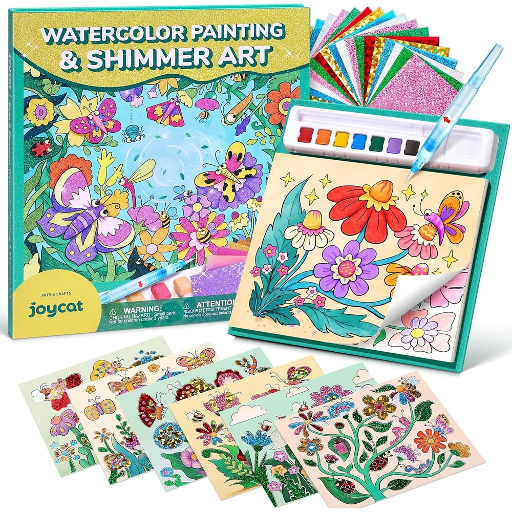 JoyCat Paint with Water Coloring Books & Shimmer Art (Bugs & Blossoms)(Bugs & Blossoms)