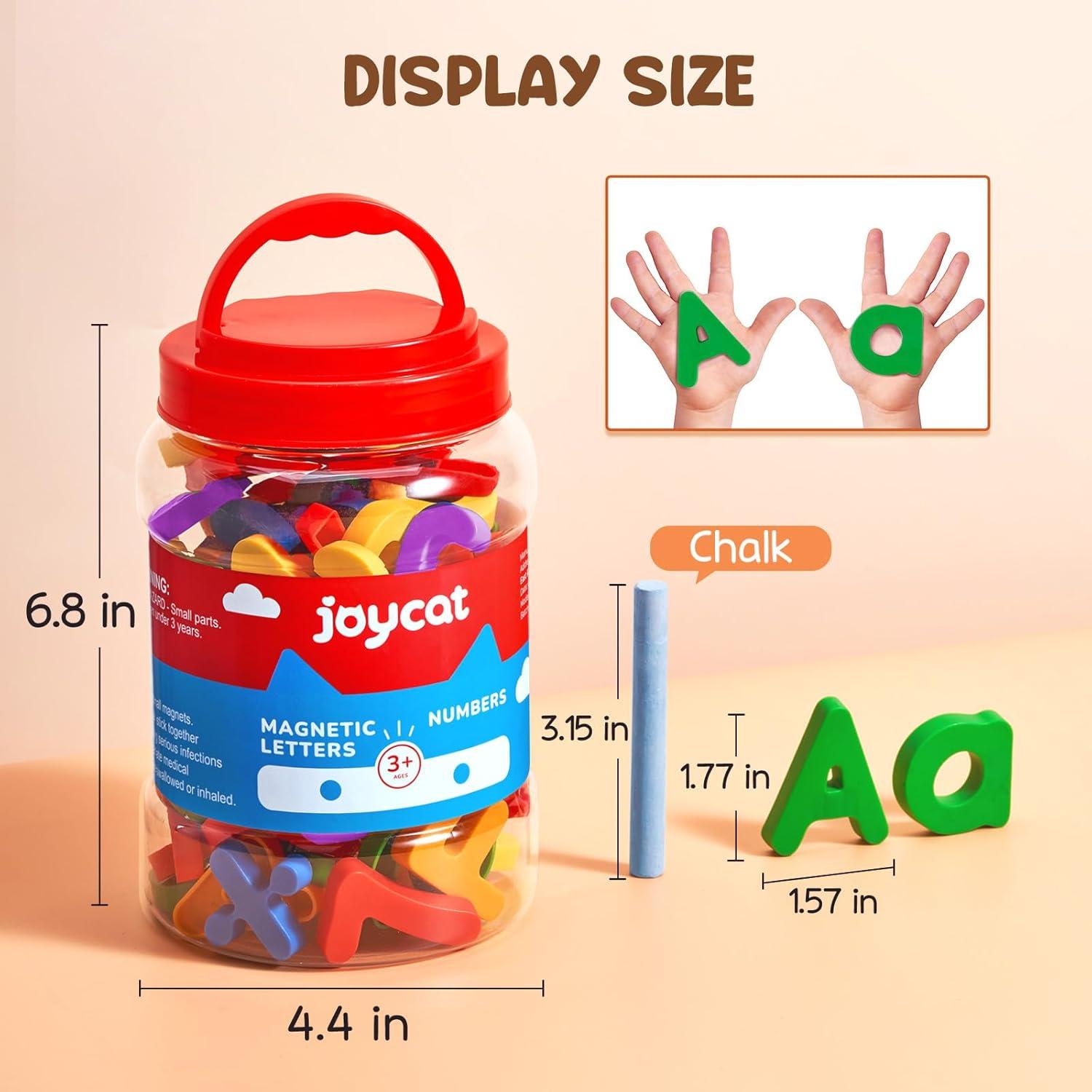 JoyCat 104 Pieces Magnetic Letters Numbers Alphabet Fridge Magnets ABC 123 Preschool Educational Learning Plastic Colorful Toy Set Uppercase Lowercase Math Symbols for Toddlers Kids 3+(104PCS)