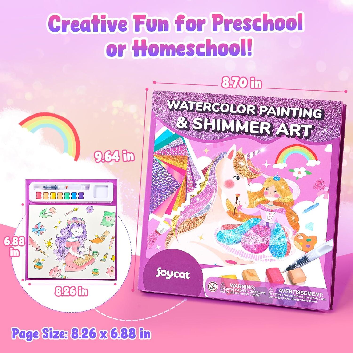 JoyCat Paint with Water Coloring Books, Art & Craft Activity, No Mess Art for Kids Ages 4-8, Craft Kits & Supplies, DIY Creative Activity, Gifts for Girls & Boys (Ocean Princess)(Princess & Magical Pony 2)