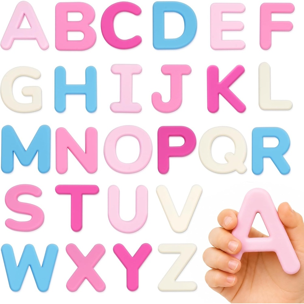 JoyCat Silicone Magnetic Alphabet Letters, 26 Uppercase ABC Fridge Magnets for Toddlers & Kids, Preschool Learning Refrigerator Toy Set, Birthday Gifts for Boys and Girls (Sunny Color)(Dream)