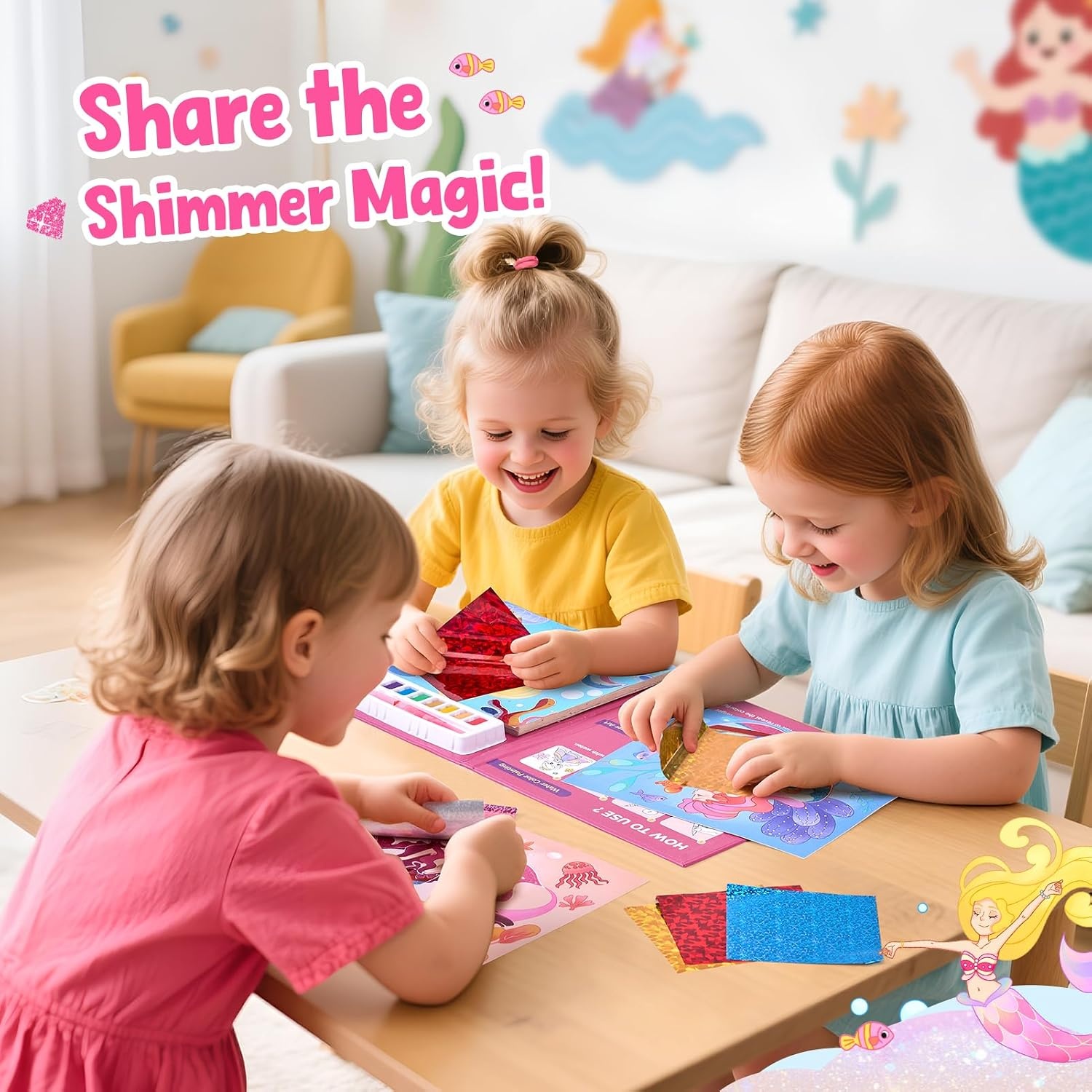 JoyCat Paint with Water Coloring Books & Shimmer Art (Fairy)(Pink)