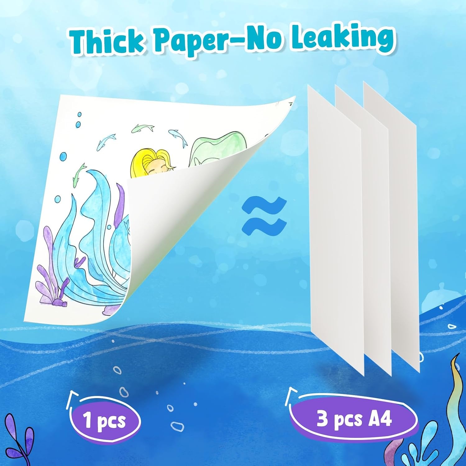 JoyCat Paint with Water Coloring Books for Toddlers (Bugs & Blossoms)(Underwater World)