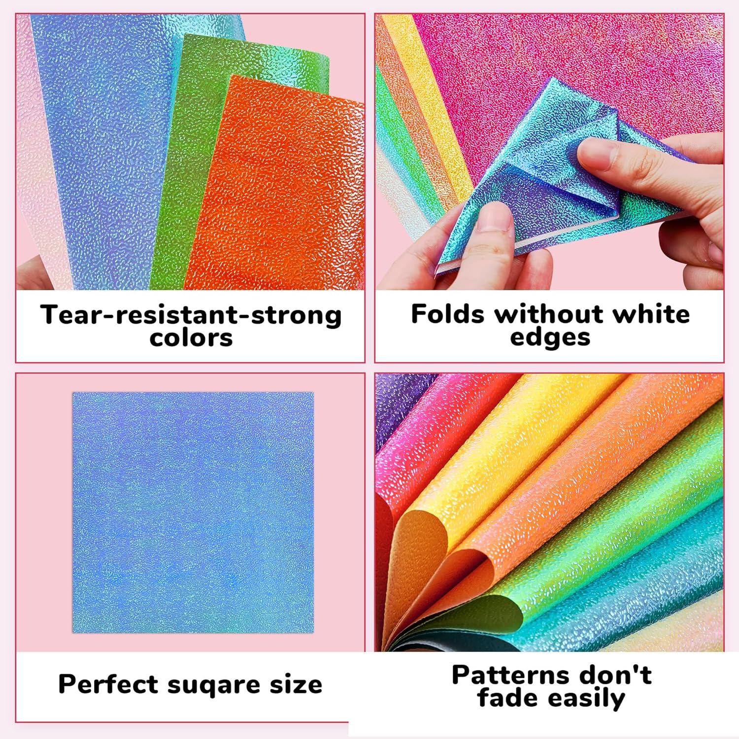 Dreamy Fantasy Origami Paper – 50 Sheets 6×6 Inches – Double-Sided Ethereal Patterns for Magic, Mythical & Celestial Crafts – for Adults, Kids & Artists, Ideal for Scrapbooking.(Textured Paper)