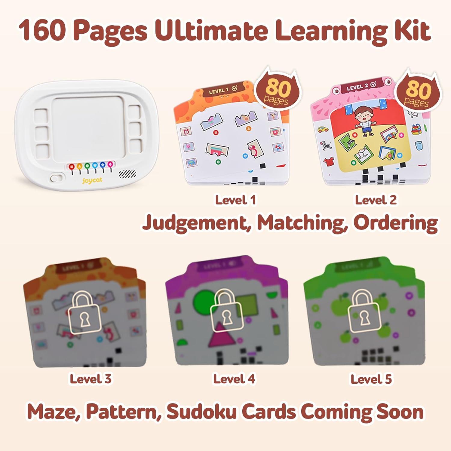JoyCat Interactive Logic Learning Toy for Kids Ages 3-8, Educational Flash Card Game with 160 Learning Activities, Matching, Sequencing & Problem Solving, Montessori STEM Gift for Boys Girls