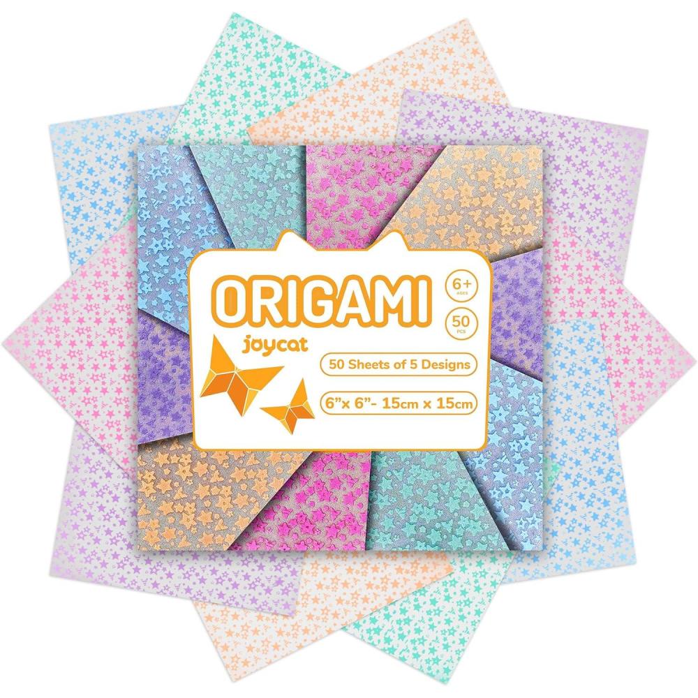 Dreamy Fantasy Origami Paper – 50 Sheets 6×6 Inches – Double-Sided Ethereal Patterns for Magic, Mythical & Celestial Crafts – for Adults, Kids & Artists, Ideal for Scrapbooking.(Dark-Color Luminous)