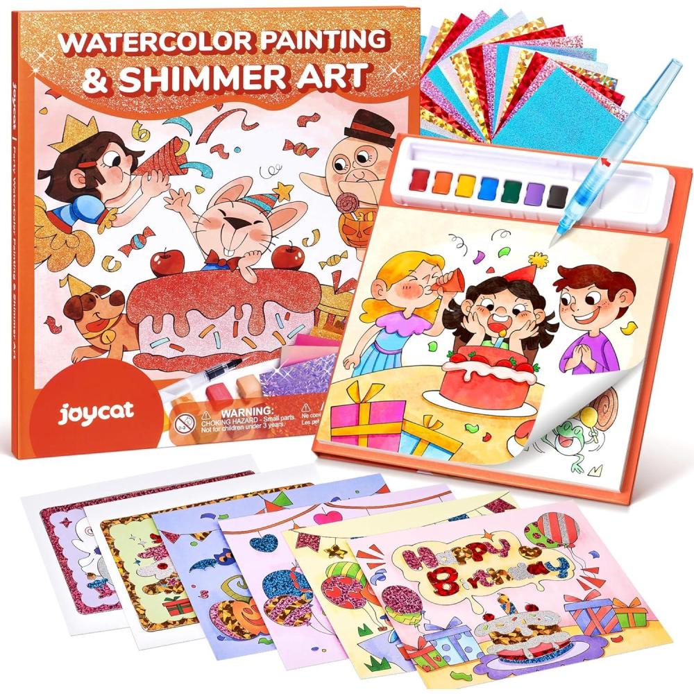JoyCat Paint with Water Coloring Books, Art & Craft Activity, No Mess Art for Kids Ages 4-8, Craft Kits & Supplies, DIY Creative Activity, Gifts for Girls & Boys (Ocean Princess)(Party)