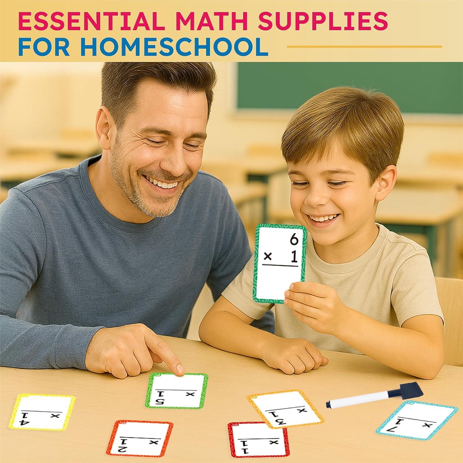 JoyCat 288 Math Flash Cards Set of 4- Multiplication, Division, Addition and Subtraction Flashcards for Kids 1st 2nd 3rd 4th 5th Grade or Kindergarten Homeschool Supplies(Multiplication Flash Cards)