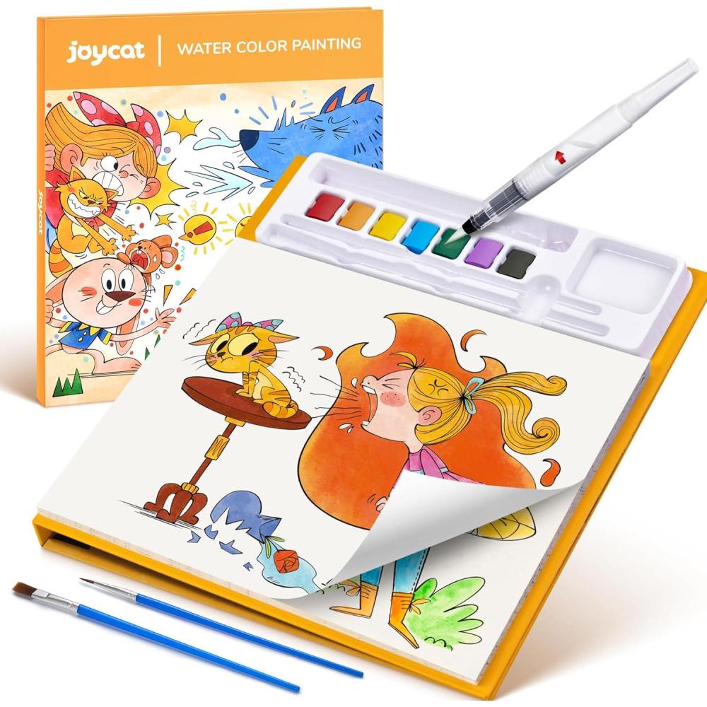JoyCat Paint with Water Coloring Books for Toddlers, Watercolor Painting Sets for Kids Ages 3-5 4-8, Arts and Crafts Drawing Activities Toy Birthday Gift for Boys Girls (Comics)(Comics)