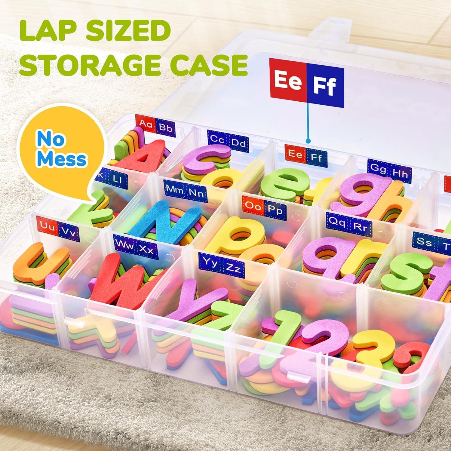 Gamenote Classroom Magnetic Alphabet Letters Kit 238 Pcs with Double – Side Magnet Board – Foam Alphabet Letters for Preschool Kids Toddler Spelling and Learning Colorful ABC Education Fridge Magnets(178PCS)